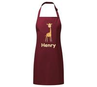 PIXPRINT Personalised Any Name Giraffe Waterproof Kids Apron. Craft, Bake, Cook. Boy, Girl, Unisex. Gift