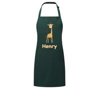 PIXPRINT Personalised Any Name Giraffe Waterproof Kids Apron. Craft, Bake, Cook. Boy, Girl, Unisex. Gift