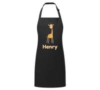 PIXPRINT Personalised Any Name Giraffe Waterproof Kids Apron. Craft, Bake, Cook. Boy, Girl, Unisex. Gift