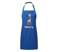 PIXPRINT Personalised Any Name Giraffe Waterproof Kids Apron. Craft, Bake, Cook. Boy, Girl, Unisex. Gift