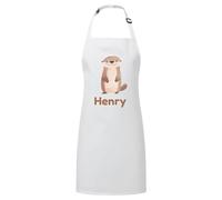 PIXPRINT Personalised Any Name Otter Waterproof Kids Apron. Craft, Bake, Cook. Boy, Girl, Unisex. Gift