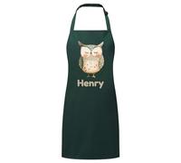 PIXPRINT Personalised Any Name Owl Waterproof Kids Apron. Craft, Bake, Cook. Boy, Girl, Unisex. Gift
