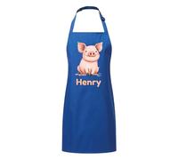 PIXPRINT Personalised Any Name Pig Waterproof Kids Apron. Craft, Bake, Cook. Boy, Girl, Unisex. Gift