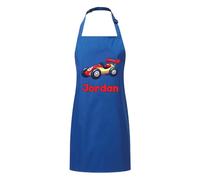 PIXPRINT Personalised Any Name Race Car Waterproof Kids Apron. Craft, Bake, Cook. Boy, Girl, Unisex. Gift