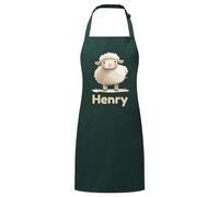 PIXPRINT Personalised Any Name Sheep Waterproof Kids Apron. Craft, Bake, Cook. Boy, Girl, Unisex. Gift