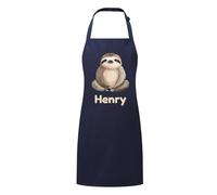 PIXPRINT Personalised Any Name Sloth Waterproof Kids Apron. Craft, Bake, Cook. Boy, Girl, Unisex. Gift