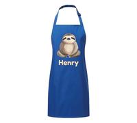 PIXPRINT Personalised Any Name Sloth Waterproof Kids Apron. Craft, Bake, Cook. Boy, Girl, Unisex. Gift