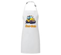 PIXPRINT Personalised Any Name Steamroller Waterproof Kids Apron. Craft, Bake, Cook. Boy, Girl, Unisex. Gift
