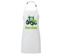 PIXPRINT Personalised Any Name Tractor Waterproof Kids Apron. Craft, Bake, Cook. Boy, Girl, Unisex. Gift