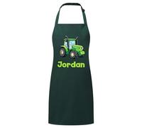 PIXPRINT Personalised Any Name Tractor Waterproof Kids Apron. Craft, Bake, Cook. Boy, Girl, Unisex. Gift