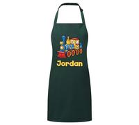 PIXPRINT Personalised Any Name Train Waterproof Kids Apron. Craft, Bake, Cook. Boy, Girl, Unisex. Gift