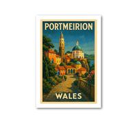 PIXPRINT Portmeirion Travel Poster - 5227-a5p