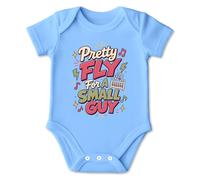 PIXPRINT Pretty Fly For A Small Guy Baby Bodysuit Soft Cotton Short Sleeve Onesie Playful Retro Graphic for Newborns Proud Parents Keepsake Present - Girls