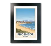 PIXPRINT Rhosneigr, Wales - Vintage Travel Poster: Sandy Beach, Surf & Coastal Romance Giclée Art Print 471-6