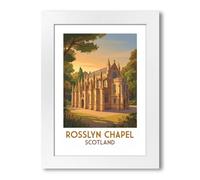 PIXPRINT Rosslyn Chapel, Scotland - Sunlit Gothic Travel Poster Celebrating History & Romance Giclée Art Print 182-2