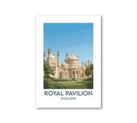 PIXPRINT Royal Pavilion, England - Romantic Regency Travel Poster of Brighton's Iconic Pavilion Giclée Art Print 91-3