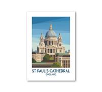 PIXPRINT St Paul's Cathedral, England - Classic Travel Poster of London's Iconic Dome Giclée Art Print 502-3