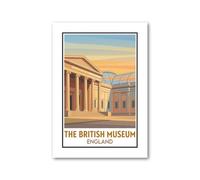 PIXPRINT The British Museum, England - London Travel Poster: Timeless Treasures & Neoclassical Romance Giclée Art Print 532-2