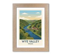 PIXPRINT Wye Valley, Wales - Romantic Travel Poster of the River Wye, Scenic Gorge & Countryside Gi Art Print 526-3