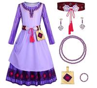 pixuye Wish Asha Children's Costume Asha Girls' Fancy Dress Asha Princess with Accessories Carnival Halloween Christmas Birthday Party Cosplay Princess Costume 2 cm