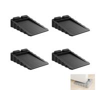 Pixywell Bidirectional Door Stopper, 4Pcs Stackable Two-Way Door Wedge Adjustable Height, No Drill Non-Slip TPR Rubber Door Stop for Child & Pet Safety, Universal Fit for All Floor Types,Black
