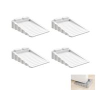 Pixywell Bidirectional Door Stopper, 4Pcs Stackable Two-Way Door Wedge Adjustable Height, No Drill Non-Slip TPR Rubber Door Stop for Child & Pet Safety, Universal Fit for All Floor Types,White