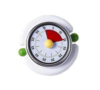 Pixywell Dopamine Mechanical Kitchen Timer - 60min Visual Countdown, Loud 75dB Alarm, Magnetic Backing, No Battery Needed, Colourful Dial for Baking Cooking (White)