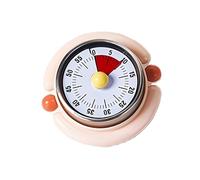 Pixywell Dopamine Mechanical Kitchen Timer - 60min Visual Countdown, Loud 75dB Alarm, Magnetic Backing, No Battery Needed, Colourful Dial for Baking Cooking (Pink)