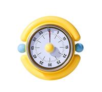 Pixywell Dopamine Mechanical Kitchen Timer - 60min Visual Countdown, Loud 75dB Alarm, Magnetic Backing, No Battery Needed, Colourful Dial for Baking Cooking (Yellow)