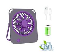 Pixywell Foldable Slim Desk Fan - Ultra Quiet USB Portable for Travel, Baby Rooms & Small Spaces, 180° Adjustable with Rapid Charge (Grayish purple)