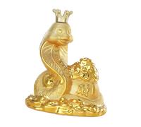 PIXZCSA Artful Snake Piggy Bank Unique and Adorable Ceramic Desk Or Shelf Organization Parties Ceramic Statue Figurine Home Office Desktop Toy Bookshelves Desk Organizer Table, Golden, 17x14x20cm