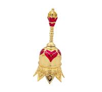 PIXZCSA Multipurp Service Bell Hanging Ornament Loud And Clear Sound Metal Pattern Table Decoration Service Bell Is, Red Gold, Total Height 12 cm