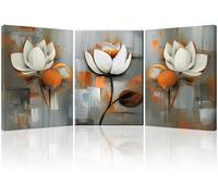 Piy Painting 3 Pcs Abstract Canvas Wall Art White Flowers Modern Canvas Pictures For Wall Artwork Pictures For Living Room Art Print Paintings Posters For Bedroom Bathroom 23x16 inch
