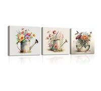 Piy Painting 3 piece Wall Art Retro Style Picture Art Prins with Inner Frame, Wall Decorations for Bathroom, Ready to Hang, 12x12inches