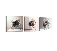 Piy Painting 3X Wall Art Set Canvas Picture Canvas Paintings 12x12in Photograph Art Painting Framed Image Print for Living room Bedroom Yoga Room