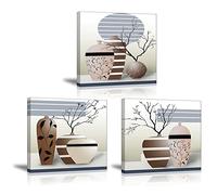 Piy Painting Canvas Wall Art, Watercolour, Photo Elegant Plant Flowers, Canvas Art Print on Canvas, Oil Painting, Home Decoration for Living Room, Hallway Wall, 3pcs 30x30cm