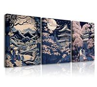 Piy Painting Japanese Style Canvas Pictures, Modern Wall Pictures, Art Prints on Canvas for Living Room, as a Gift, 3 x 30 x 40 cm, with Built-in Wooden Frame, Ready to Hang