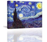 Piy Painting Starry Night by Van Gogh Famous Oil Paintings Reproduction Modern Artwork Abstract Landscape Canvas picture ready hanging Décor arts for Room Bedroom birthday Gift New year 30x40cm