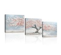 Piy Painting Tree Canvas Painting, Pink Canvas Wall Art, Watercolour Canvas Print, Easy to Hang for Bedroom Living Room Office Bathroom Entrance wall decoration, 3x12x12 inch (36x12 inch)