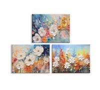 Piy Painting White Flower Canvas Wall Art, Print Painting, Nature Canvas Painting, Easy To Hang For Bedroom Living Room Bathroom Entrance Cafe, 3 Pieces 12x16 inch (36x16inch)