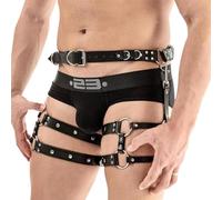 PIYAEIE Black Lower Body Bondage Restraints Sex Bondage harness bondage gear & accessories Caged Thigh Holster Goth Sexy Punk Suspenders Cage Leg Garter Thigh Harness Men Restraints Leg Harness