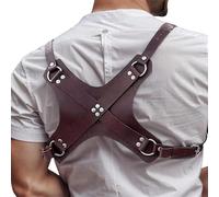 PIYAEIE Men's Adjustable PU Leather Chest Harness - Gothic Punk Buckle Straps for Rave Festival Cosplay Clubwear BDSM Pride Halloween Concert Streetwear Valentine's Gift