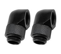 PIYANYO G1/4" Fitting Male to Female Extender Connector Thread Water Cooling Fitting 90 Degree Rotary Fitting Adapter for PC Water Cooling System Black-2PCS
