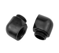 PIYANYO G1/4 Inch Male to Female Extender Connector 90° Elbow for PC Water Cooling System Black 2PCS