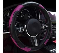 PIYFFVHJK Car Steering Wheel Cover for Audi A8 S8 Sedan D2 D3 D4 D5, Nonslip Design Carbon Fibre Leather Elastic Steering Wheel Car Interior Accessories ,F/Purple
