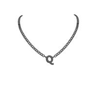 PIYIZ 18+2 Inch Initial Letter Pendant Necklace for Men Women, 18K Gold Plated Stainless Steel Capital A-Z Alphabet Name Necklaces 4.5mm Cuban Link Chain with Initial - Send Gift Box, M, Stainless