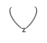 PIYIZ 18+2 Inch Initial Letter Pendant Necklace for Men Women, 18K Gold Plated Stainless Steel Capital A-Z Alphabet Name Necklaces 4.5mm Cuban Link Chain with Initial - Send Gift Box, M, Stainless