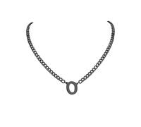 PIYIZ 18+2 Inch Initial Letter Pendant Necklace for Men Women, 18K Gold Plated Stainless Steel Capital A-Z Alphabet Name Necklaces 4.5mm Cuban Link Chain with Initial - Send Gift Box, M, Stainless
