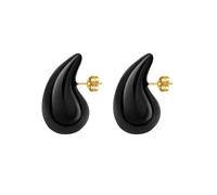 PIYIZ Chunky Earrings 18K Gold Plated Stainless Steel Thick Hoop Earrings Teardop Earrings Dupes for Women, Stainless Steel Enamel, No Gemstone