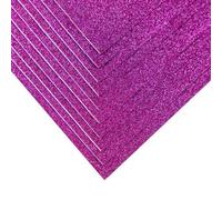 PIYO A4 Glitter EVA Foam Paper Self Adhesive Sparkly Craft Sheets Easy to Cut for DIY Card Making Creative Handmade Creations Classroom Scrapbooking (Fuchsia)